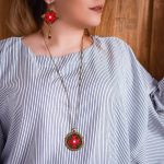 خرید مستقیم گوشواره یلدا سوزن دوزی بلوچی